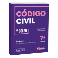 Livro Código Civil Cc De Bolso, 7ª Edição 2024, De Equipe Rideel. Editora Rideel, Capa Mole, Edição 7ª Em Português, 2024