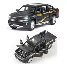 Chevrolet Silverado Miniatura Metal Autos Con Luces Y Sonido