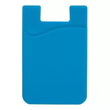 Porta Cartão Para Celular Adesivo Silicone Azul Claro + Nf