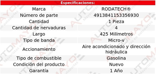 1 - Banda Acces Micro-v Rodatech Spectra L4 1.8l 00-04 Foto 2