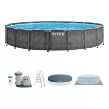 Piscina Redonda De 357x122 Cm Intex Con Escalera Y Filtro