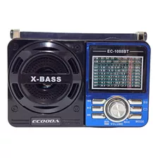 Rádio Am/fm Bluetooth Lanterna Ecooda Ec-1088bt Usb X-bass