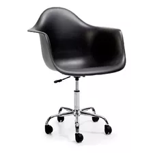 Sillon Silla Oficina Garden Life Eames Giratorio Con Ruedas Color Negro