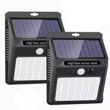 2 Pzs Lámpara Led Solar Sensor Movimiento Resistente Agua