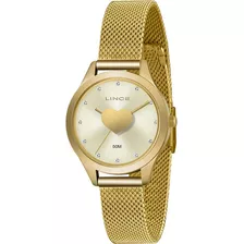 Relógio Lince Feminino Dourado Fashion Casual Love Lrg4719l
