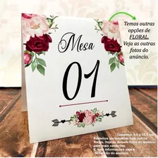 10 Plaquinhas De Mesa Para Casamento (número De Mesa) Floral