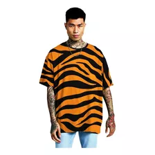 Camiseta Oversized Blusao Masculino Estampa Tigre Jogador