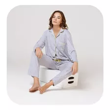 Pijama Mujer Camisero Manga Larga Amplio 