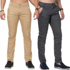 Kit C/2 Calça Sarja Masculina Alfaiataria Skynni Colorida