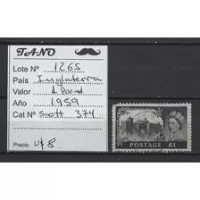 Lote1265 Inglaterra 1 Pound Año 1959 Scott# 374