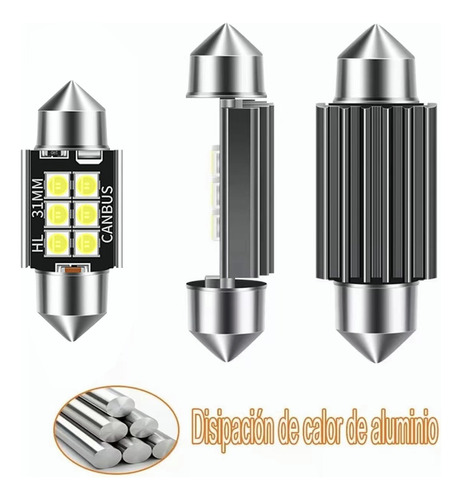 4pzs Luz Led Interior Auto Canbus 31/ 41/mm C5w 36/39mm 12v Foto 8