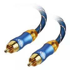 Cable De Subwoofer Rca Macho A Macho | Azul Trenzado / 2m