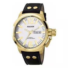 Relógio Magnum Masculino Ma31524b Dourado Couro