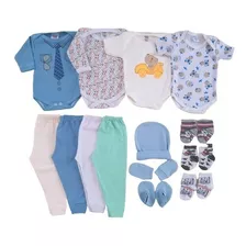 Kit Roupa De Bebe Maternidade 14 Peças Enxoval Body E Mijão