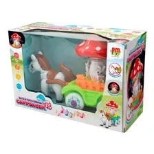 Brinquedo Bate E Volta Musical Carruagem Cogumelo - Dm Toys
