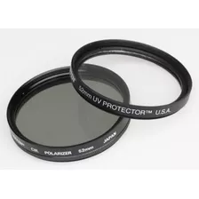 2 Filtro De Camara Tiffen 58mm Polarizador Y Protector Uv