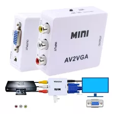 Adaptador Converte Entrada Rca Av Para Saída Vga Áudio Vídeo