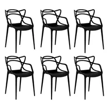 Kit 6 Cadeiras Allegra Varanda, Cozinha, Área Externa Estrutura Da Cadeira Preto