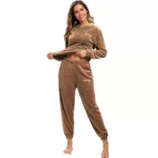 Pijama De Mujer Cinjunto Plush Unicolor