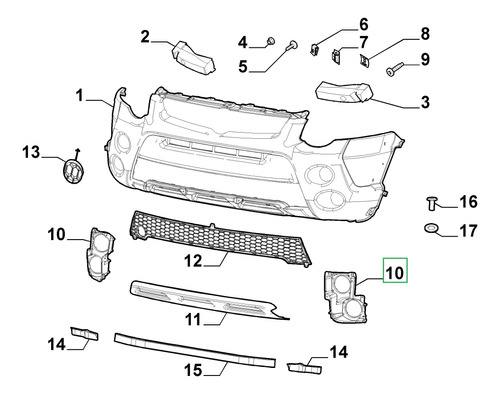 Moldura Fascia Faro Niebla Izq Palio Fiat 13/18 Foto 3