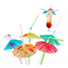 60 Canudo Sombrinha Guarda-chuva Enfeite P/ Drinks Festa