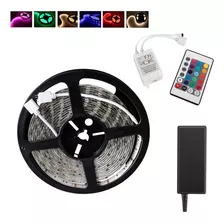 Tira Led Rgb Ultrabrillo Kit Remoto 5 Metros Ip65 Waterproof