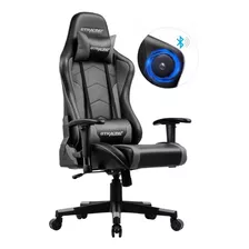 Silla Gamer Con Altavoces Bluetooth Color Gris Por Gtracing