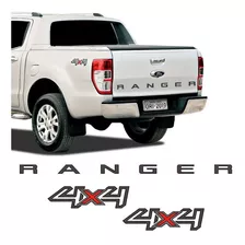 Kit Faixa Ford Ranger 2017/2018 4x4 Adesivo Grafite/preto