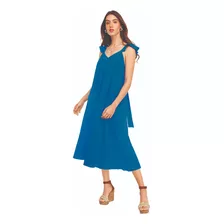 Vestido Maxidress Olanes Formal Dama Azul 992-58