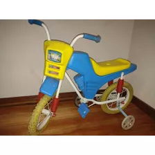 Bicicleta Moto Antiga Bandeirantes Masculina Com Rodinha