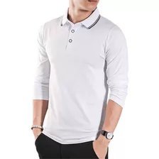 Camiseta Polo De Manga Larga De Moda Casual Masculina