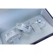 Alianças De Prata 950 Legitima Original Namoro Diamantada 2 Frisos Polidos Grossa Com Pedra Luxo Compromisso Barato