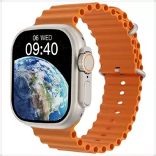Smartwatch Inteligente W68pro 49mm C/ 2 Pulseiras E Pelicula Cor Da Caixa Laranja Desenho Da Pulseira Sport Oceano Silicone