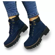 Zapatos De Mujer Botas Azul Botines Y Zapatillas