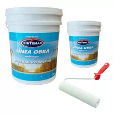 Pintura Interior Antihongos 20l+20l + Rodillo+bandeja Acabado Mate Color Blanco