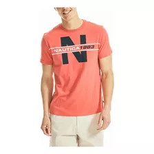 Nautica Playera Estampada De Manga Corta Para Hombre, 100%