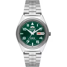 Relógio Orient Masculino Automático 469ss083 E2sx Verde Cor Da Correia Prateado Cor Do Bisel Prateado