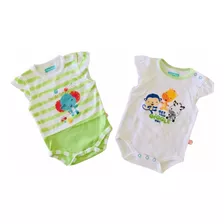 Set De 2 Body Bebé Manga Corta Marca Fisher Price