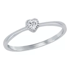 Ring Classic W-2749-9 Para Mujer, Plata, Forma De Corazón, C