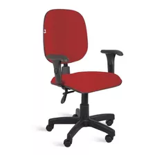 Cadeira Diretor Back System Braços Tecido Vermelho