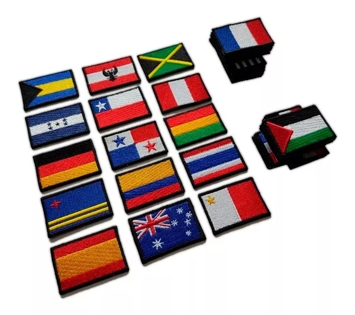 Banderas Bordadas Mochilero Paises 4.5x3 Cms C/u Por Unidad