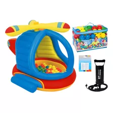 Combo Helicóptero Inflable 150pelotas Inflador 1015004500