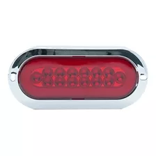 Plafón Led Camión Ovalado Brida Cromada C/ Aro C/ Visera