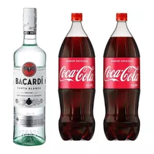 Bacardí Blanco 750ml + 2 Coca Original 2,25l Zetta Bebidas 
