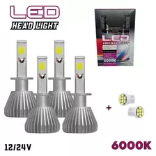 Kit 4 Lâmpadas Super Led 6000k Farol Alto Baixo Sem Milha