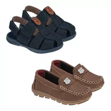 Kit Sapato Mocassim Masculino + Sandalia Infantil Papete