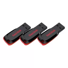 Kit 3 Pendrives Sandisk Cruzer Blade 32gb