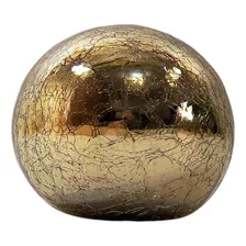 Bola Decorativa Vidro Craquelada Esfera Espelhada M ,nº8 Cor Dourado