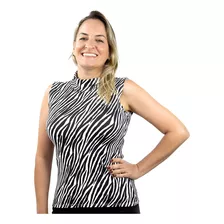 Blusa Inverno Gola Alta Cacharrel Zebra Zebrada Animal Print