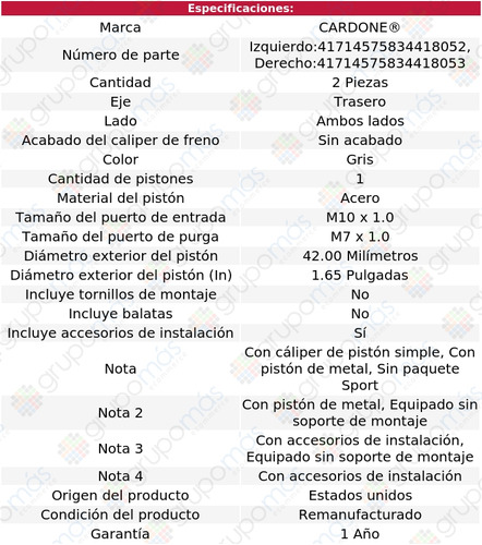 2 Mordazas De Freno Traseros Infiniti G35 03 Al 08 Cardone Foto 2